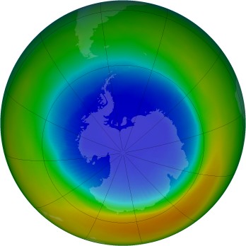 Antarctic ozone map for 1991-09